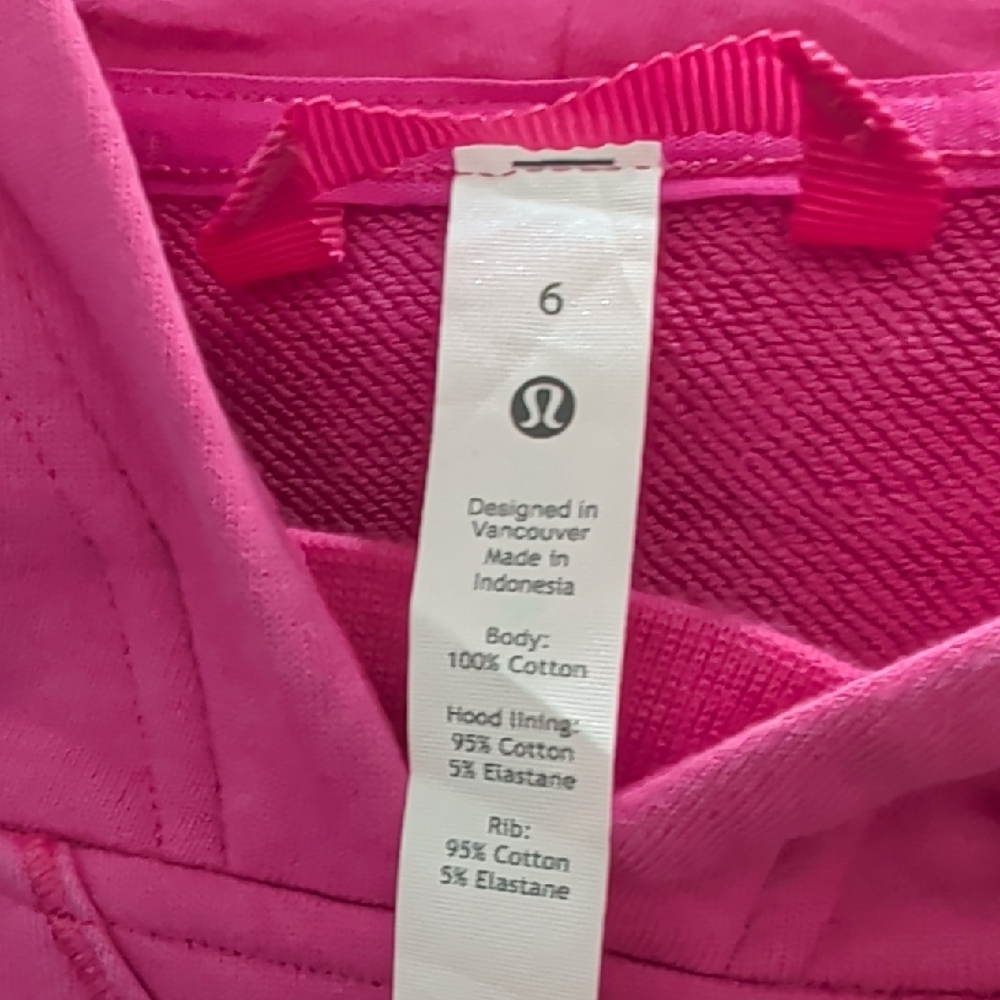 Lululemon All Yours Cropped Hoodie Sonic Pink EUC - Picture 6 of 6